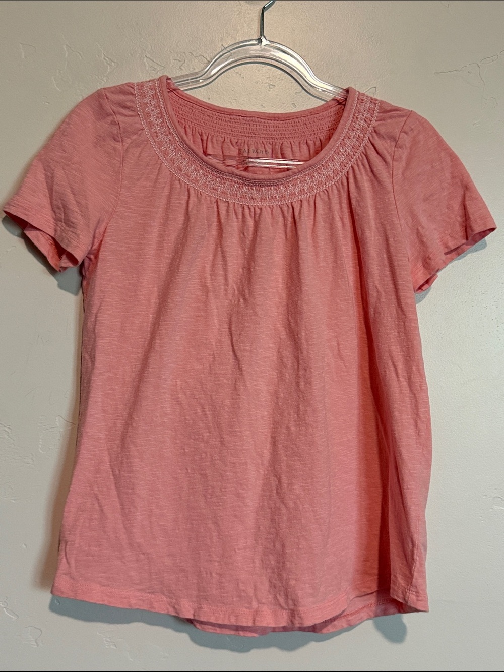Talbots Cotton Pink Short-Sleeve Scoop-Neck Tee